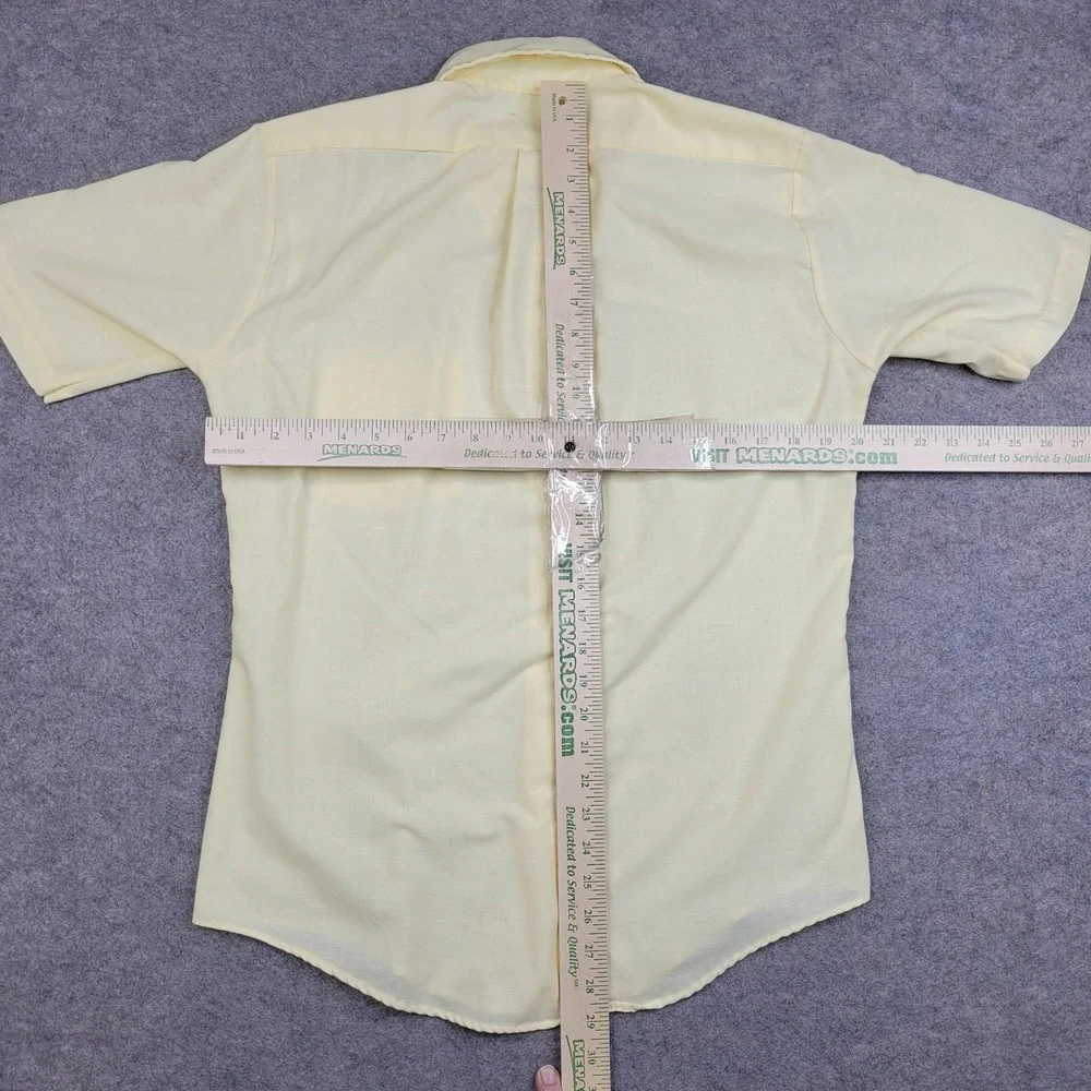 Beau Brummel Shirt Mens Medium Yellow‎ Solid Button Front Short Sleeve Casual